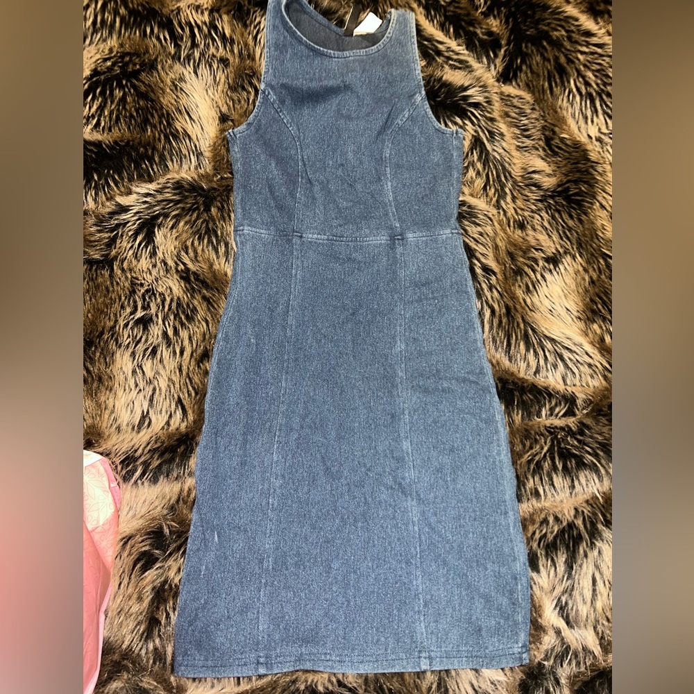 Divided stretch jean dress size US 4